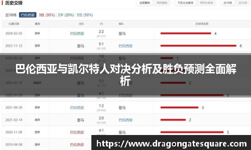 巴伦西亚与凯尔特人对决分析及胜负预测全面解析